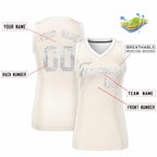 Custom Cream White Women Basketball Jersey Sequined Dress