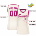 Custom Cream Pink Women Basketball Jersey Sequined Dress