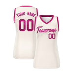 Custom Cream Pink Women Basketball Jersey Sequined Dress