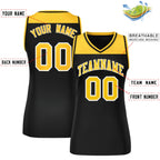 Custom Gold Black Color Block Fashion Tops Mesh Basketball Jersey For Women