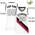 Custom White Black-Gray Thick Slash Fashion Tops Mesh Basketball Jersey For Women