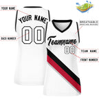 Custom White Black-Gray Thick Slash Fashion Tops Mesh Basketball Jersey For Women