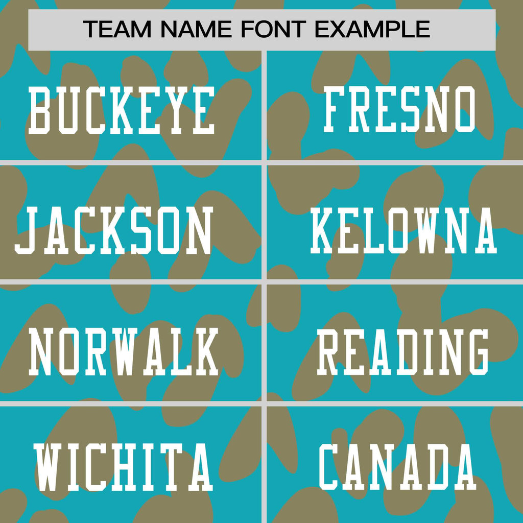 Custom Aqua Orange Raglan Sleeves Personalized Camo Authentic Football Jersey