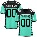 Custom Black Bright Green Raglan Sleeves Side Blocks Pattern Authentic Football Jersey