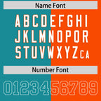 Custom Aqua Orange Personalized Split Two Tone Design Authentic Football Jersey