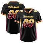 Custom Black Khaki and Cardinal Sides Gradient Fashion Personalized Team Football Jersey