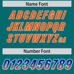Custom Aqua Royal and Orange Sides Gradient Fashion Personalized Team Football Jersey