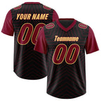 Custom Black Cardinal Personalized Star Pattern Raglan Sleeves Authentic Football Jersey