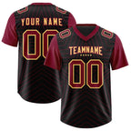 Custom Black Cardinal Personalized Star Pattern Raglan Sleeves Authentic Football Jersey