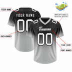 Custom Black Gray Gradient Fashion Outdoor Authentic Football Jersey