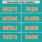 Custom Aqua Orange Side Stripe Pattern Authentic Football Jersey