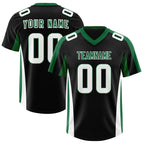 Custom Black Kelly Green Side Stripe Pattern Authentic Football Jersey