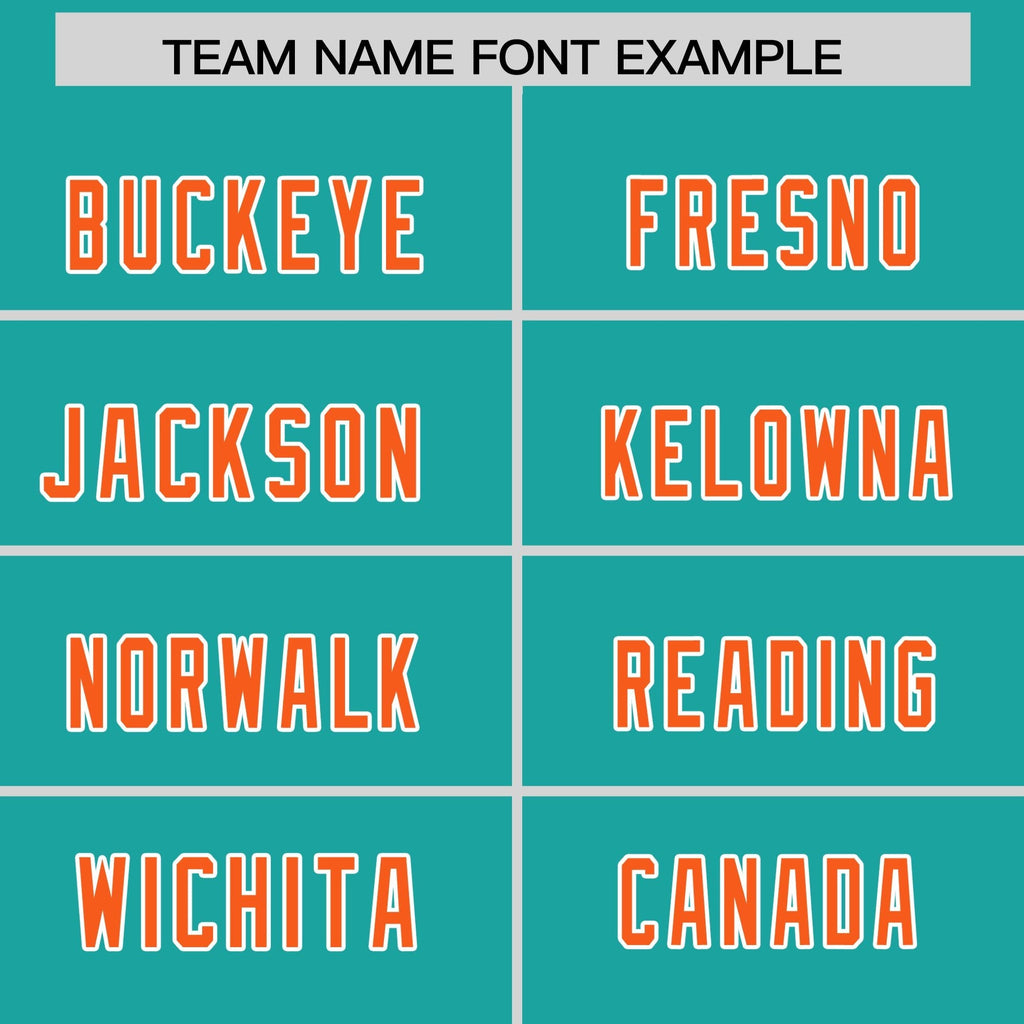 Custom Aqua Orange Side Stripe Pattern Authentic Football Jersey