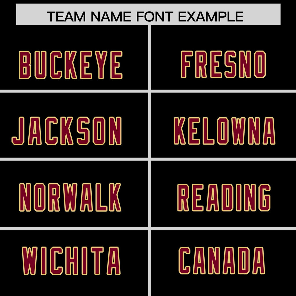 Custom Black Crimson Side Stripe Pattern Authentic Football Jersey