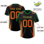 Custom Black Kelly Green Side Stripe Pattern Authentic Football Jersey