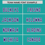 Custom Aqua Purple Side Stripe Pattern Authentic Football Jersey