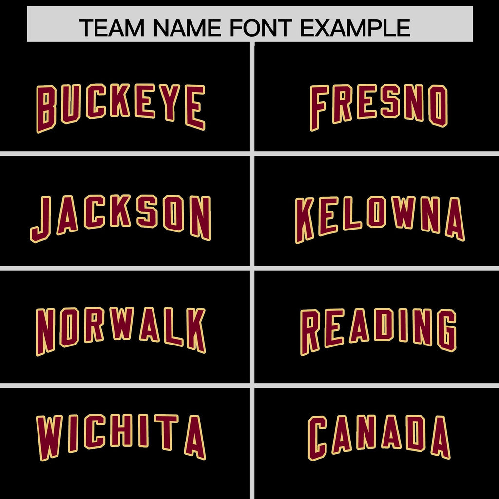 Custom Black Crimson Side Stripe Pattern Authentic Football Jersey