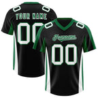 Custom Black Kelly Green Side Stripe Pattern Authentic Football Jersey