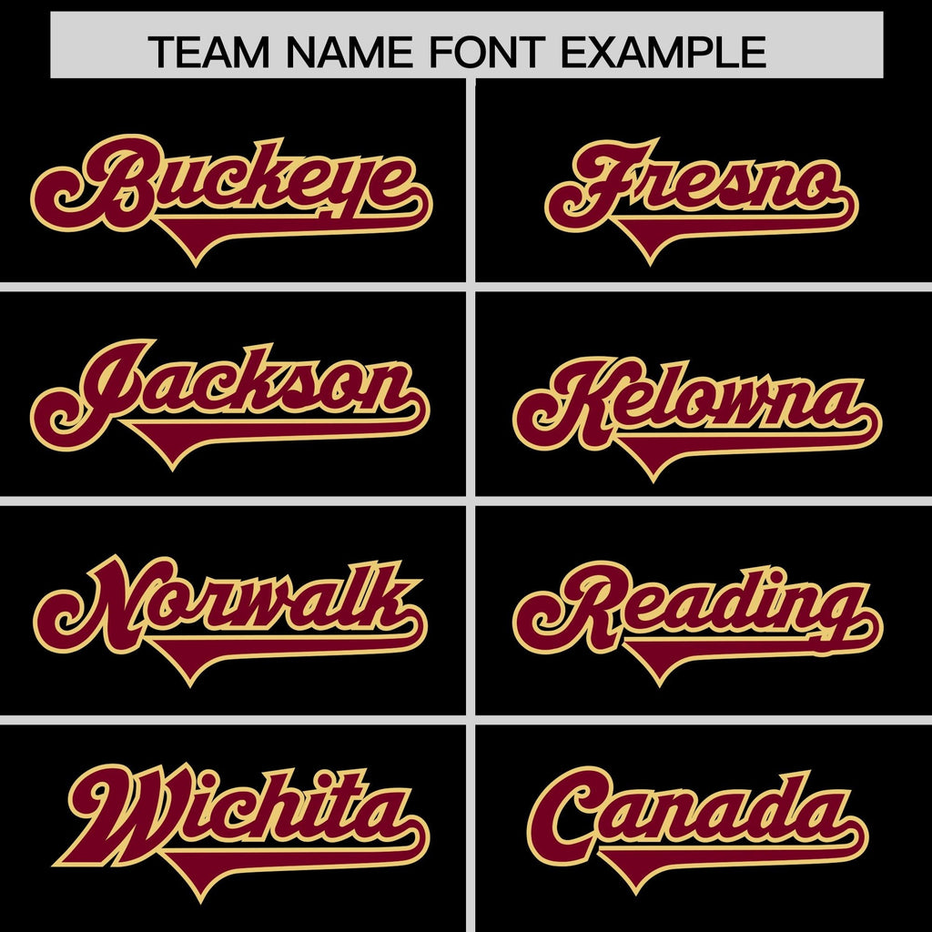 Custom Black Crimson Side Stripe Pattern Authentic Football Jersey