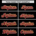 Custom Black Crimson Side Stripe Pattern Authentic Football Jersey
