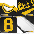 Custom Black Kelly Green Side Stripe Pattern Authentic Football Jersey