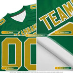 Custom Black Kelly Green Side Stripe Pattern Authentic Football Jersey