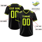 Custom Black Fluorescent Green Personalized Neckline Square Classic Authentic Football Jersey