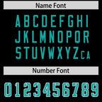 Custom Black Aqua Personalized Neckline Square Classic Authentic Football Jersey