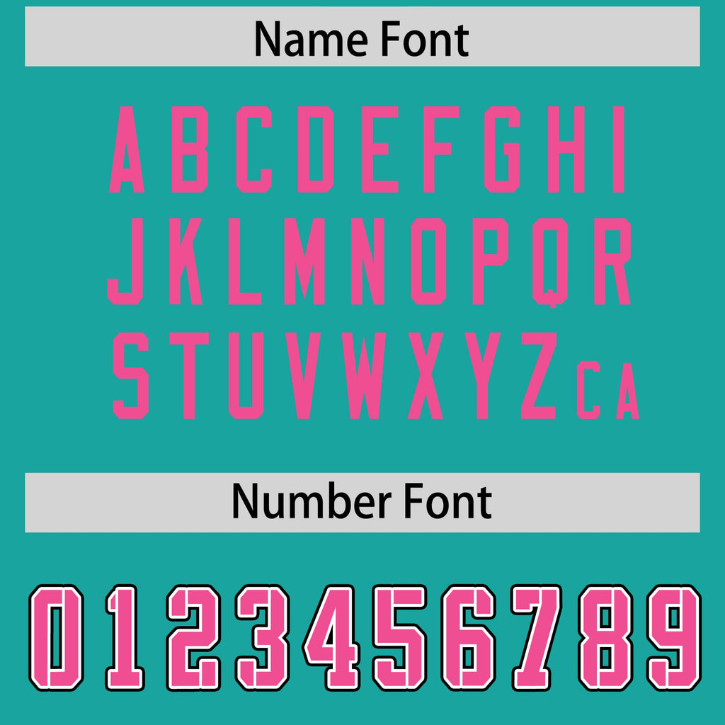 Custom Aqua Pink Personalized Neckline Square Classic Authentic Football Jersey