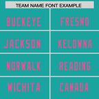 Custom Aqua Pink Personalized Neckline Square Classic Authentic Football Jersey