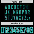 Custom Black Aqua Personalized Neckline Square Classic Authentic Football Jersey