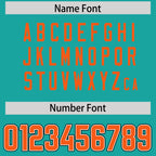 Custom Aqua Orange Personalized Neckline Square Classic Authentic Football Jersey