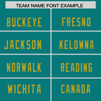 Custom Aqua Old Gold Personalized Neckline Square Classic Authentic Football Jersey