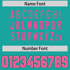 Custom Aqua Pink Personalized Neckline Square Classic Authentic Football Jersey