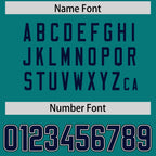 Custom Aqua Navy Personalized Neckline Square Classic Authentic Football Jersey