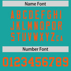 Custom Aqua Orange Personalized Neckline Square Classic Authentic Football Jersey