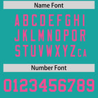 Custom Aqua Pink Personalized Neckline Square Classic Authentic Football Jersey