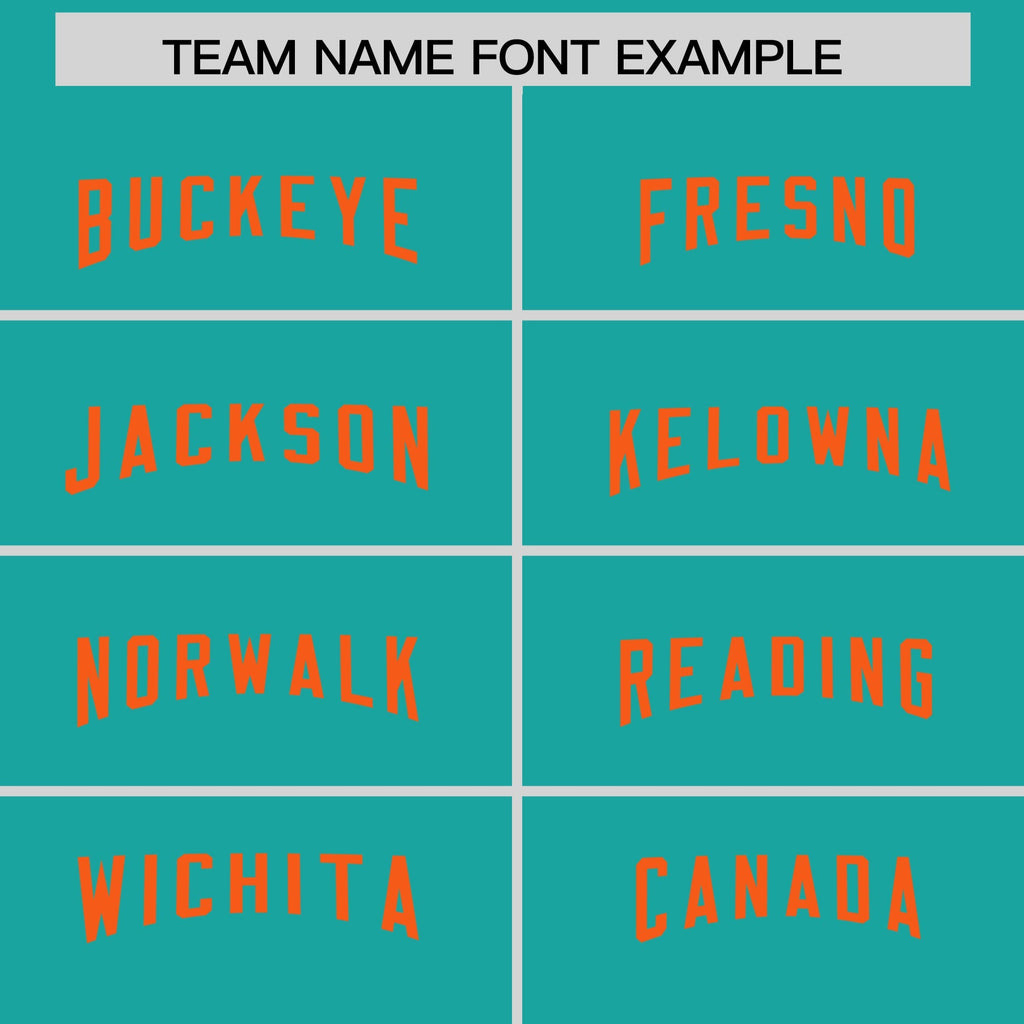 Custom Aqua Orange Personalized Neckline Square Classic Authentic Football Jersey