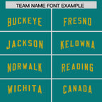 Custom Aqua Old Gold Personalized Neckline Square Classic Authentic Football Jersey