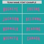 Custom Aqua Pink Personalized Neckline Square Classic Authentic Football Jersey
