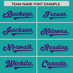 Custom Aqua Purple Personalized Neckline Square Classic Authentic Football Jersey
