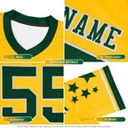 Custom Aqua Navy Personalized Neckline Square Classic Authentic Football Jersey
