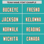 Custom Aqua Personalized Shoulder Cut Two-Tone Authentic Football Jersey