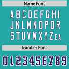 Custom Aqua Personalized Shoulder Cut Two-Tone Authentic Football Jersey