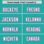 Custom Aqua Personalized Shoulder Cut Two-Tone Authentic Football Jersey