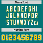 Custom Aqua Personalized Shoulder Cut Two-Tone Authentic Football Jersey