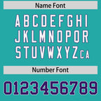 Custom Aqua Personalized Shoulder Cut Two-Tone Authentic Football Jersey