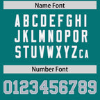 Custom Aqua Personalized Shoulder Cut Two-Tone Authentic Football Jersey