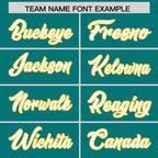 Custom Aqua Personalized Shoulder Cut Two-Tone Authentic Football Jersey