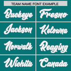 Custom Aqua Personalized Shoulder Cut Two-Tone Authentic Football Jersey